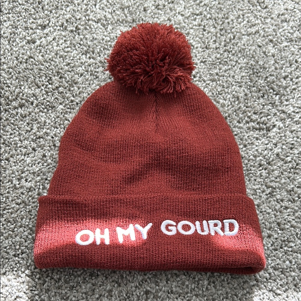 Kids Red Pom-Pom Beanie